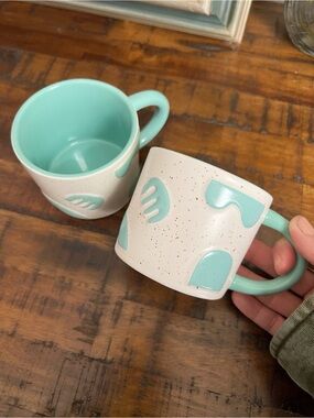 Maven Teal & White Speckled Ceramic Mugs